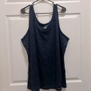 Lane Bryant Lace Tank Shell… Navy Blue with lining Size 26/28